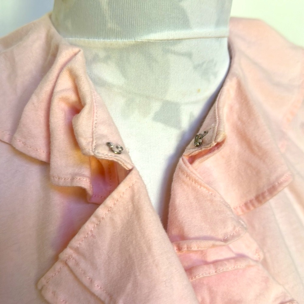 Ralph Lauren Jeans Co Vintage Pale Pink V-Neck Prairie Top - Picture 3 of 8